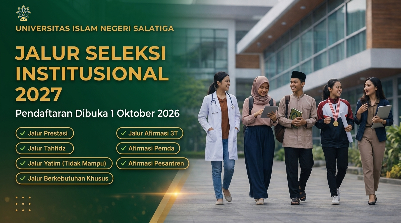 Jalur Seleksi Institusional PMB UIN Salatiga 2027 – 7 Jalur Resmi